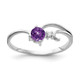 14k White Gold 4mm Amethyst A Diamond ring X9705AM/A
