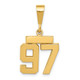 14k Small Polished Number 97 Charm SP97