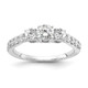 14K White Gold Lab Grown Dia VS/SI FGH 1 1/2ctw 3 Stone Semi Eng Rin RM4228-150-8WLG