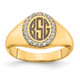 14KY Large Diamond Oval Classic Monogram Signet Ring XNR108Y
