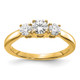 14K Gold Lab Grown Diamond SI1/SI2, G H I, 3-Stone Complete Engagement Ring RM4229E-075-CYLG