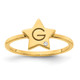 14KY Initial Star with Diamond Signet Ring XNR117Y