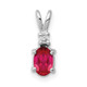 14k White Gold 6x4mm Oval Ruby AAA Diamond pendant XP1003R/AAA