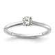 14K White Gold 1/3 carat Round VS/SI GH Lab Grown Diamond Solitaire 4 Prong Size 5 Engagement Ring RM5965R-033-5WLG