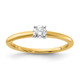 14K Two-Tone 1/4 carat Round VS/SI GH Lab Grown Diamond Solitaire 4 Prong Size 9 Engagement Ring RM5965R-025-9LG