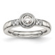Chisel Stainless Steel Polished CZ Ring SR577-5