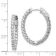 14k White Gold Diamond Oval Hoop w/Safety Clasp Earrings XE2025WAA