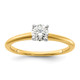 14K Two-Tone 1/2 carat Round VS/SI GH Lab Grown Diamond Solitaire 4 Prong Size 7 Engagement Ring RM5965R-050-7LG