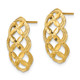 14K D/C Scalloped X-Design Post Earrings TE730