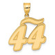 14k Brushed Border Script Number 44 Pendant SCN44