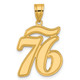 14k Brushed Border Script Number 76 Pendant SCN76