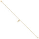 14K Polished Feather Dangle 9in Plus 1in ext. Anklet ANK345-9