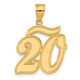 14k Brushed Border Script Number 20 Pendant SCN20