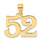 14k Polished Number 52 Pendant APN52