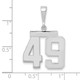 14kw Medium Polished Number 49 Charm WMP49