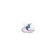 Sterling Silver Rhodium-plated Synthetic 2 Stone Mother's Ring XMR90/2SS-9