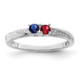 14K White Gold Family Jewelry Genuine Stone & Diamond Set Ring XMRW36/2GY
