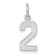 14kw Small Polished Number 2 Charm WSP02