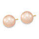 14K 10-11mm Round Pink Freshwater Cultured Pearl Earrings X100PPI