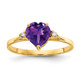 14k 7mm Heart Amethyst AAA Diamond ring X9682AM/AAA