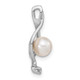 14k White Gold 5.5mm White Freshwater Cultured Pearl VS Diamond Pendant XP1735PL/VS