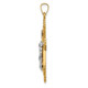 14k Two-tone Hollow Polished Fleur de Lis Crucifix XR1729
