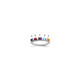 Sterling Silver Rhodium-plated Synthetic 5 Stone Mother's Ring XMR85/5SS-9