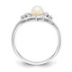 14k White Gold FW Cultured Pearl and Diamond Heart Ring XBS449