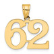 14k Polished Number 62 Pendant APN62
