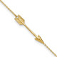 10k Polished Arrow 9in Plus 1in ext. Anklet 10ANK275-9
