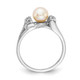 14k White Gold 6mm FW Cultured Pearl VS Diamond ring Y1852PL/VS