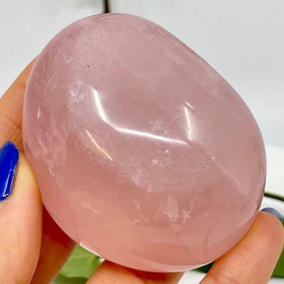 Polished Large Rose Quartz Galet- 11154 Polished Large Rose Quartz Galet- 11154