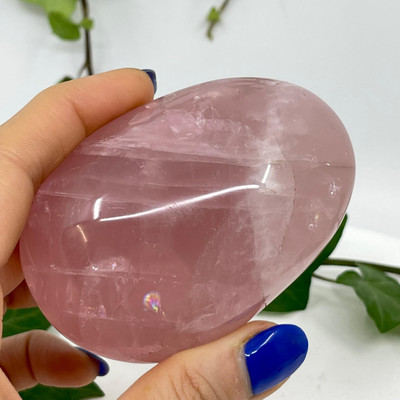 Polished Large Rose Quartz Galet- 11155 Polished Large Rose Quartz Galet- 11155