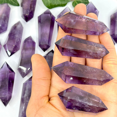 Polished Double Terminated Amethyst with Phantom-One Random Piece-12764