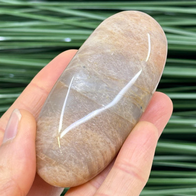 Peach Moonstone Palm Stone-12930