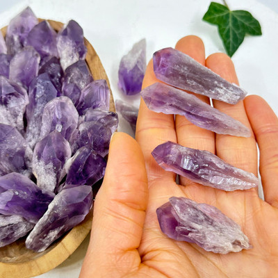 Natural Amethyst Crystal Points with Phantom from Brazil- 1.5 Inch- 13512 Natural Amethyst Crystal Points with Phantom from Brazil- 1.5 Inch- 13512