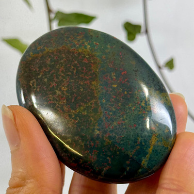 Blood Stone Palm Stone from India-13618