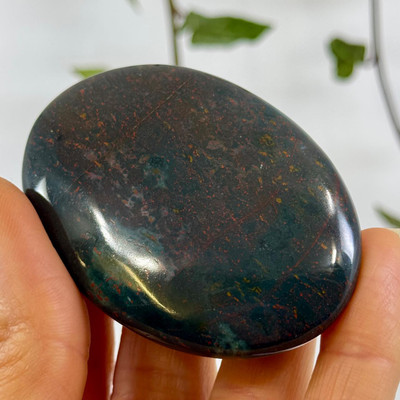 Blood Stone Palm Stone from India-13621