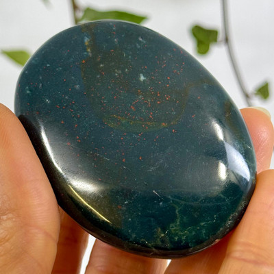 Blood Stone Palm Stone from India-13625