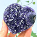 Dark Purple Amethyst Heart with Calcite from Uruguay- 13354