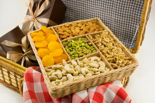 Dry fruit gift box on Diwali Festival containing nuts and raisins india  Stock Photo - Alamy