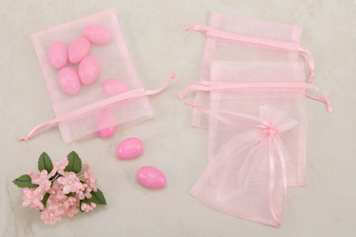 Pink Organza Party favor Bags (Pack of 10)