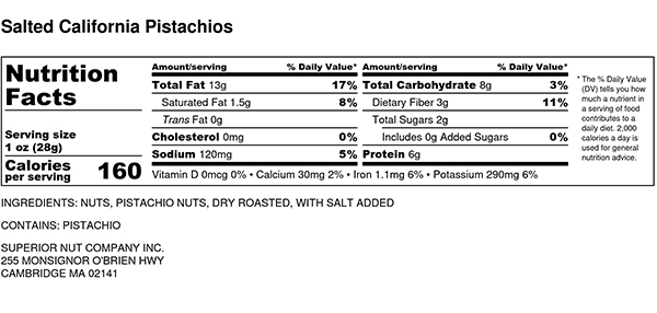 Colossal Pistachios, Dry Roasted & Salted 14 oz.