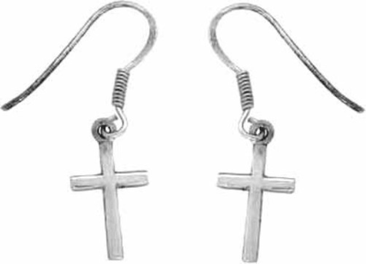 925 Silver Cross Earring Man - PAIR – Code Earrings For Man