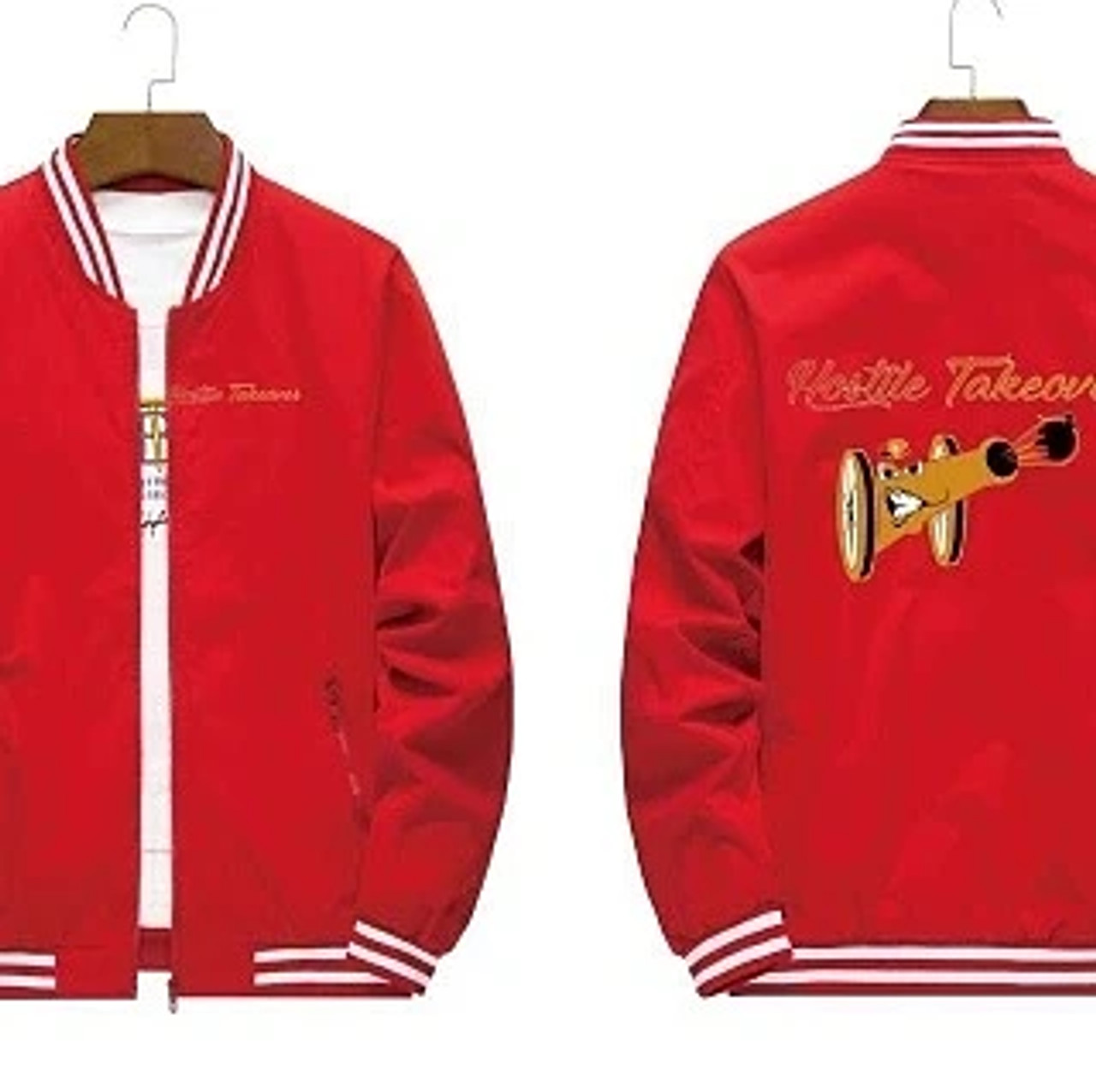 Bussin' with The Boys Starter Bomber Jacket | Bussin' with The Boys Red