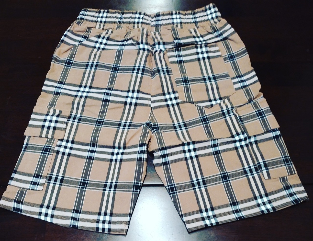 Boy's Plaid Shorts ( K - 8 ) ( Tan )