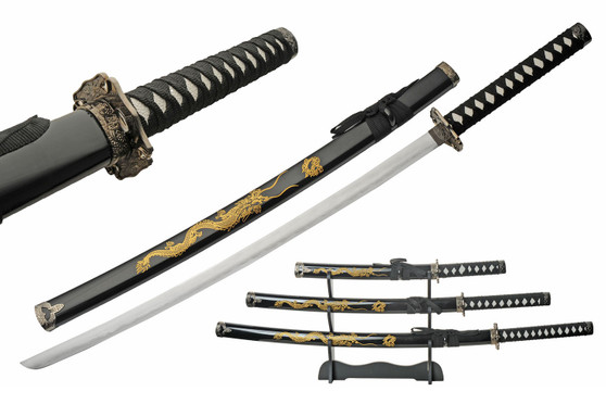 GOLD DRAGON BLACK SAMURAI SET