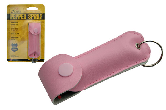 PEPPER SPRAY WITH PINK KEY CHAIN HOLSTER