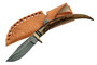 8" DAMASCUS STAG BUCK SPIKE KNIVE