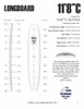 11'8"C Blank, Blue, 3/8" Basswood Stringer, Natural Rocker
